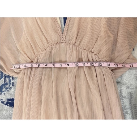 Zara Women’s Pleated Light Pink / Peach Midi Plisse Dress S Beautiful Long Maxi - Picture 12 of 16